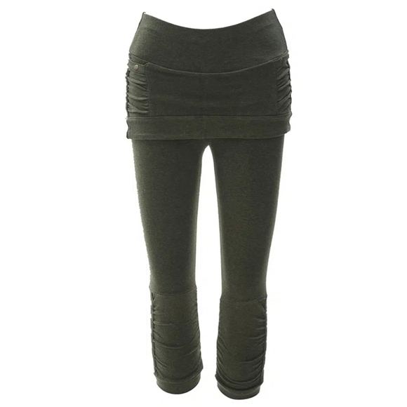 Nomads Hempwear Sativa Skirted Crop Leggings in Green Melange Organic size M NWT - Picture 15 of 16